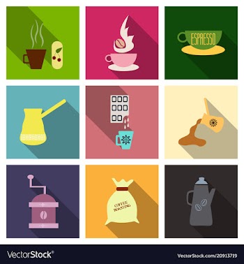 Coffee shop design elements vintage vector image