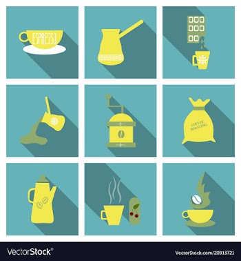 Coffee shop design elements vintage vector image