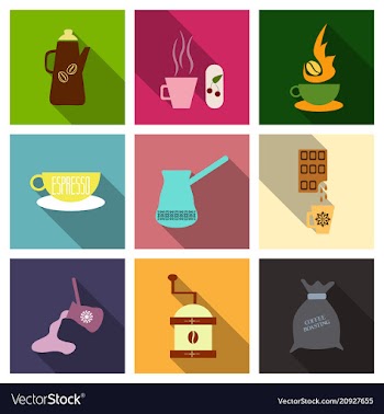 Coffee shop design elements vintage vector image