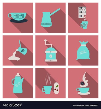 Coffee shop design elements vintage vector image