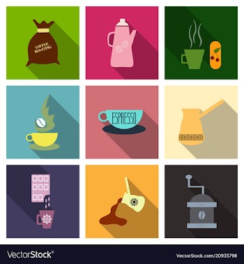 Coffee shop design elements vintage vector image