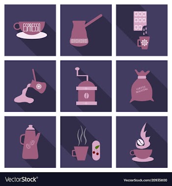 Coffee shop design elements vintage vector image