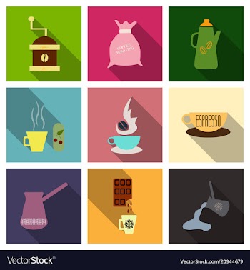 Coffee shop design elements vintage vector image