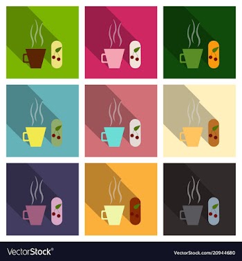 Coffee shop design elements vintage vector image