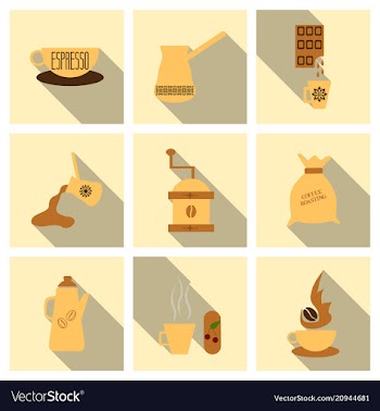 Coffee shop design elements vintage vector image