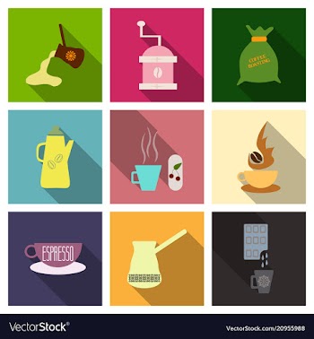 Coffee shop design elements vintage vector image