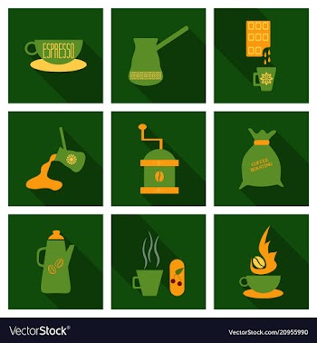 Coffee shop design elements vintage vector image