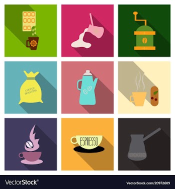 Coffee shop design elements vintage vector image