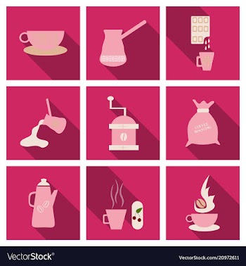 Coffee shop design elements vintage vector image