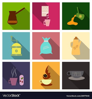 Coffee shop design elements vintage vector image