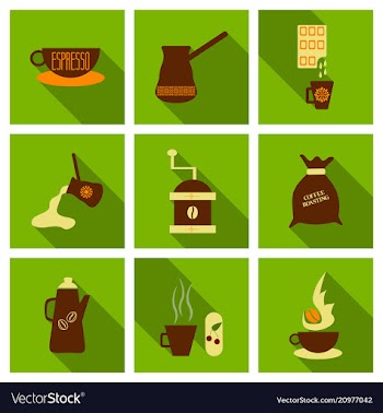 Coffee shop design elements vintage vector image