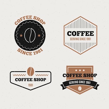 Coffee shop retro logo collection Free Vector