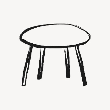 Coffee table sticker, furniture doodle | Free PSD Illustration - rawpixel