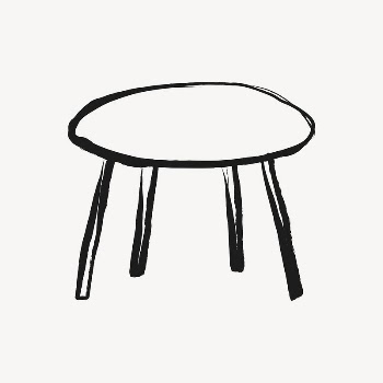 Coffee table sticker, furniture doodle | Free Vector Illustration - rawpixel