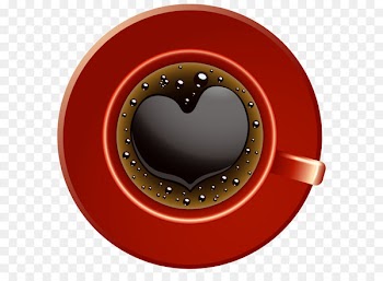 Coffee Tea Latte Cappuccino Espresso - Red Coffee Cup with Heart PNG Clip-Art Image 