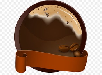 Coffee Tea Milk Mousse Cafe - Hand painted brown coffee ribbon 