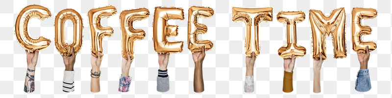Coffee time word png, hands | Free PNG - rawpixel