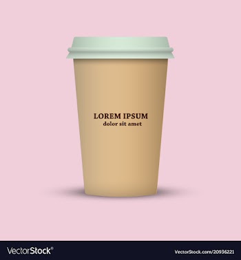 Coffee to go thermal mug cup vector image