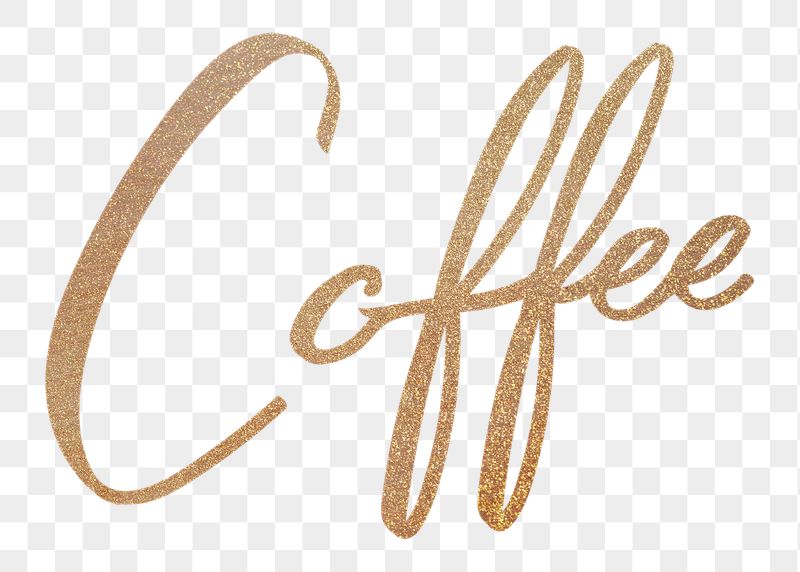 Coffee word png, gold glittery | Free PNG - rawpixel
