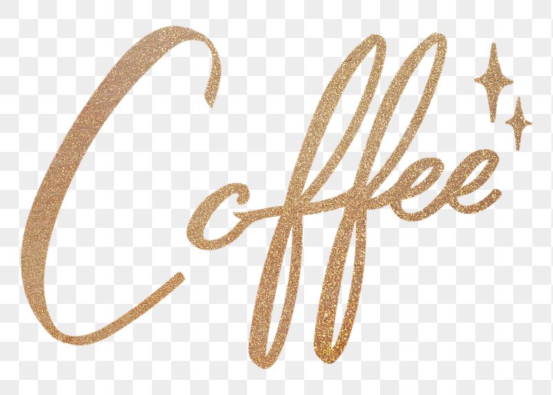 Coffee word png, gold glittery | Free PNG - rawpixel