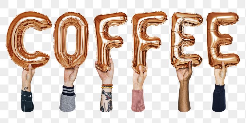 Coffee word png, letter foil | Free PNG - rawpixel
