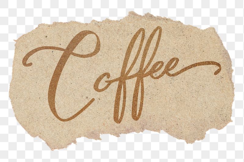 Coffee word png, ripped paper, | Free PNG - rawpixel