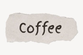 Coffee word, ripped paper, beige | Free PSD - rawpixel