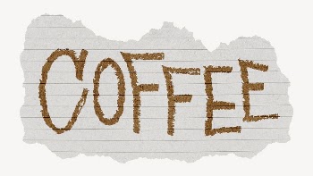 Coffee word sticker, ripped paper | Free PSD - rawpixel