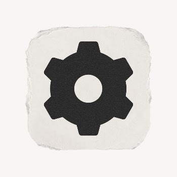Cog, settings icon, ripped paper | Free Icons - rawpixel