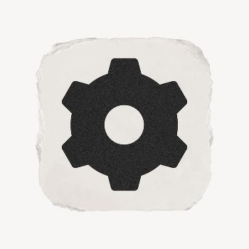 Cog, settings icon, ripped paper | Free Icons - rawpixel