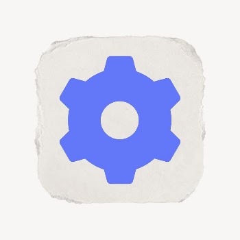 Cog, settings icon, ripped paper | Free Icons - rawpixel
