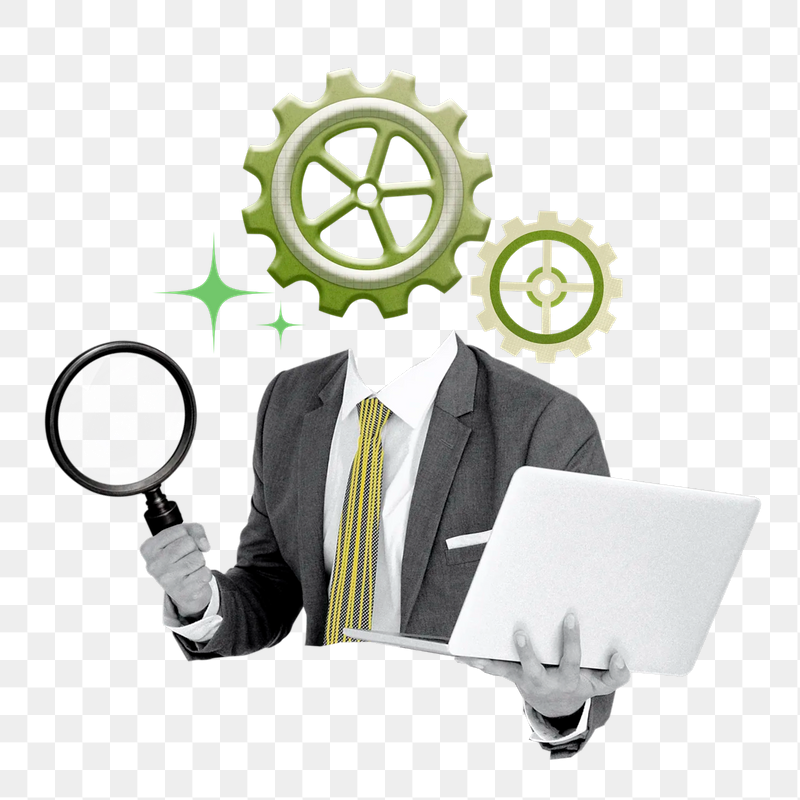 Cogwheel head businessman png sticker, | Free PNG - rawpixel