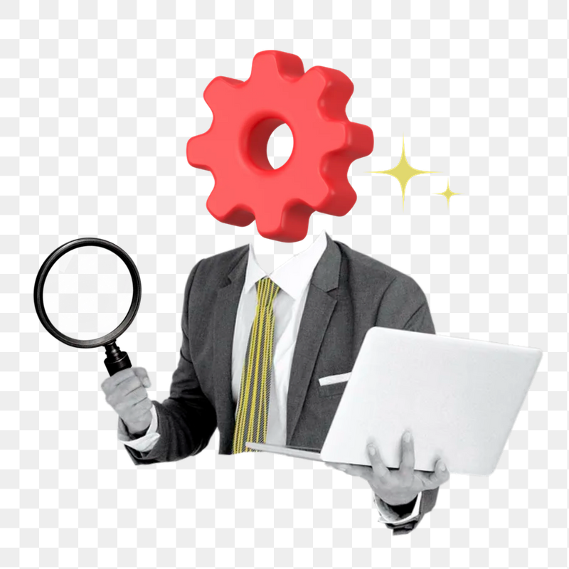 Cogwheel head businessman png sticker | Free PNG - rawpixel