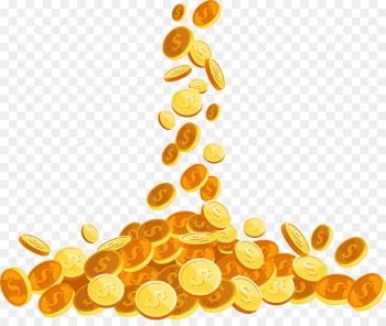 Coin Euclidean vector - Vector hand painted drop of gold coins 