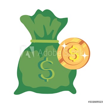 coin money with money bag design