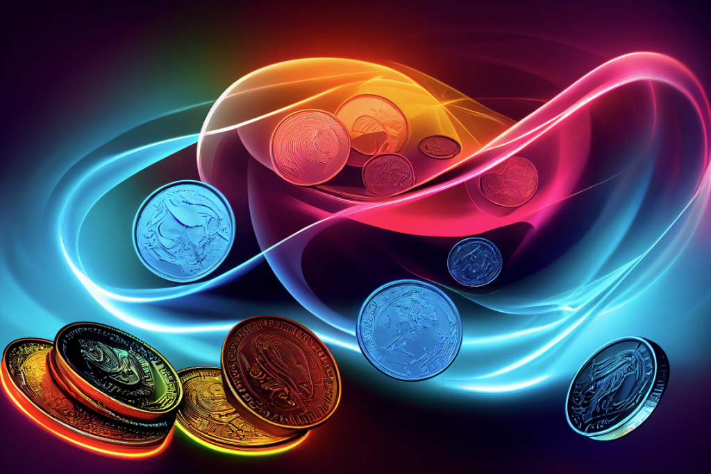 Coin neon background