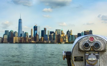 Coin-operated Binoculars With View of New York City