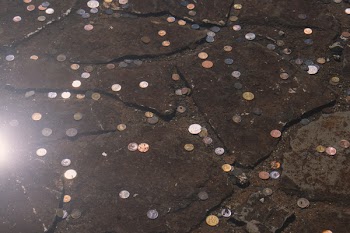 Coins in a fountain