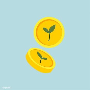 Coins with a green plant drawing | Free stock vector - 462171