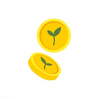 Coins with a green plant drawing | Free stock vector - 462203
