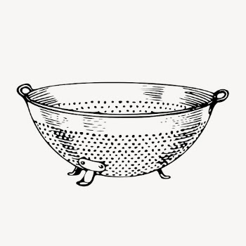 Colander clipart, vintage kitchen utensil | Free Vector - rawpixel