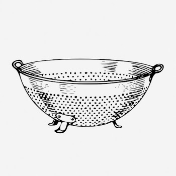 Colander drawing, vintage kitchenware illustration. | Free Photo - rawpixel