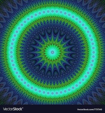 Cold winter star fractal mandala design vector image