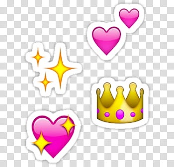Colecion de stickers en, crown and heart illustration transparent background PNG clipart