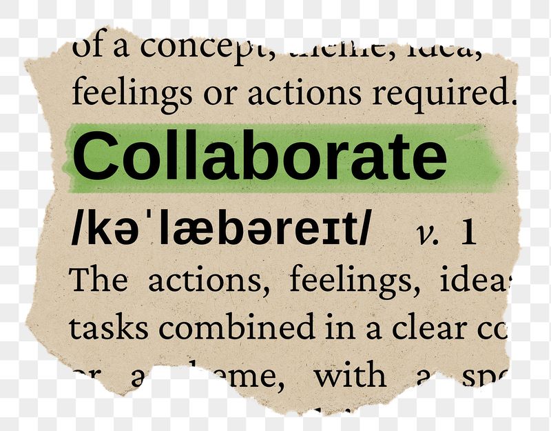 Collaborate png word sticker, torn | Free PNG - rawpixel