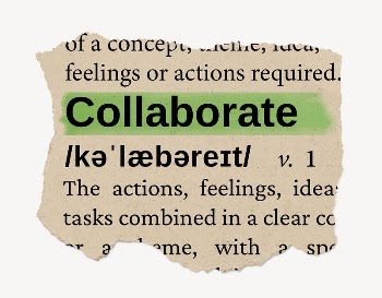 Collaborate ripped dictionary, editable word | Free PSD - rawpixel