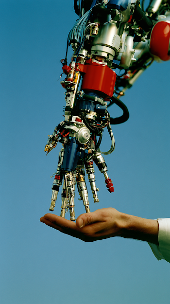 Collaboration Between Human Hand and Robotic Arm
