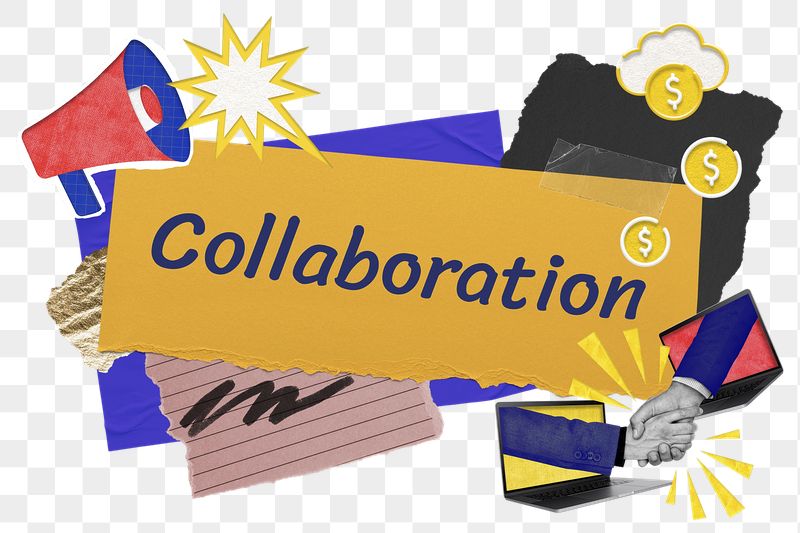 Collaboration png word sticker typography, | Free PNG - rawpixel