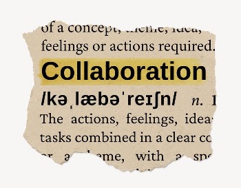 Collaboration ripped dictionary, editable word | Free PSD - rawpixel