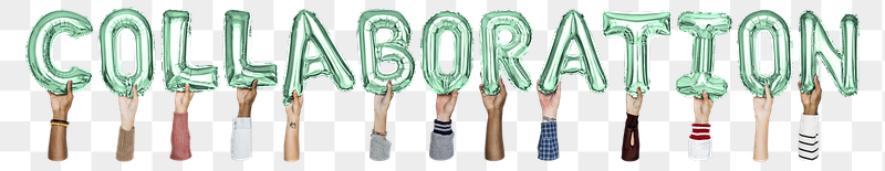 Collaboration word png, hands holding | Free PNG - rawpixel